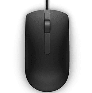 Dell MS116 USB Wired Optical Mouse, 1000 DPI Optical Tracking, 6ft Cable, Black | 570-AAIR