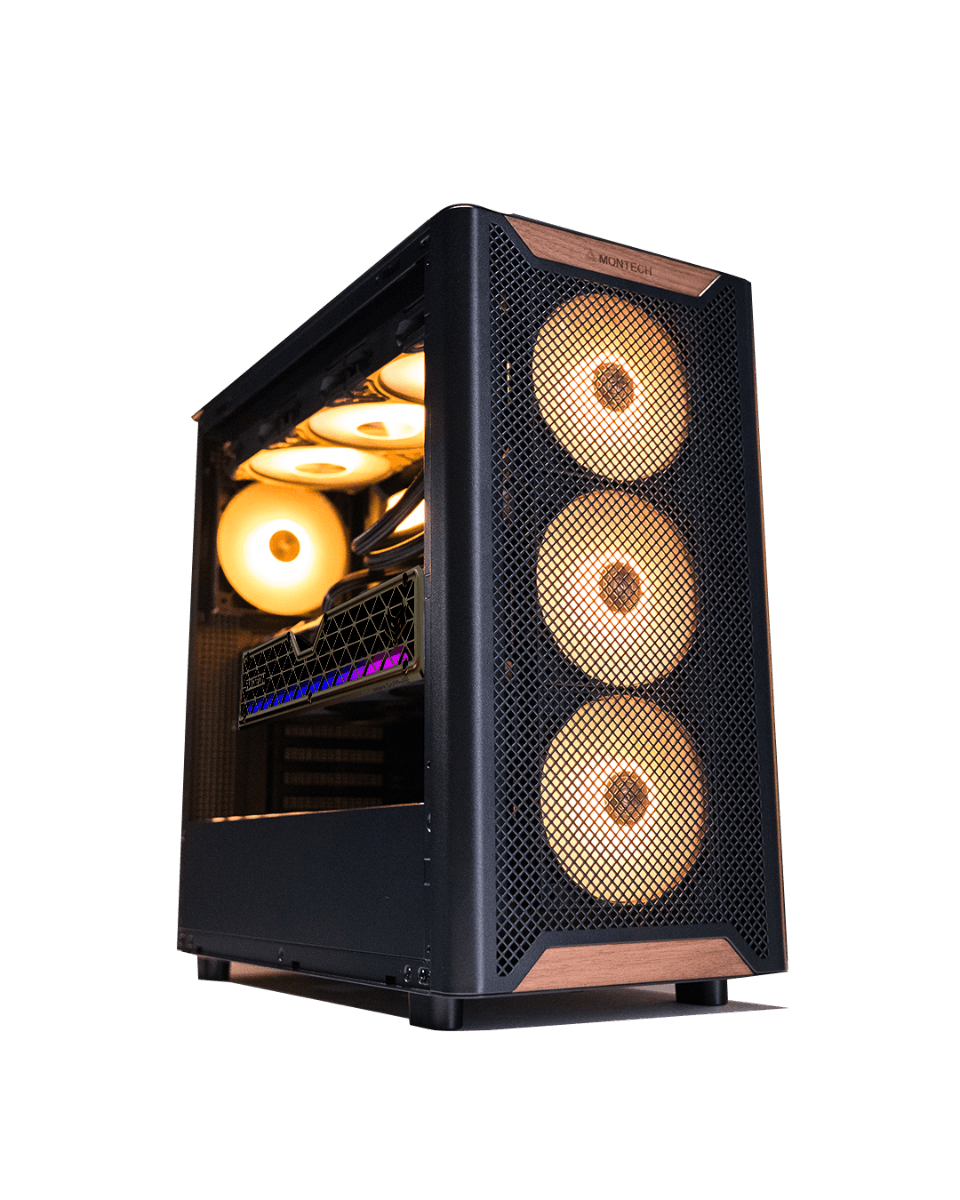 Gaming PC High-Performance Gaming PC: AMD Ryzen 7 7800X3D + SAPPHIRE NITRO+ RX 9060 XT OC 16GB GDDR6, 32GB DDR5 6000MHz RGB, 1TB PCIe 4.0 NVMe SSD, 360mm AIO, 750W PSU, WiFi 7, Montech XR Wood Black – Buy Online