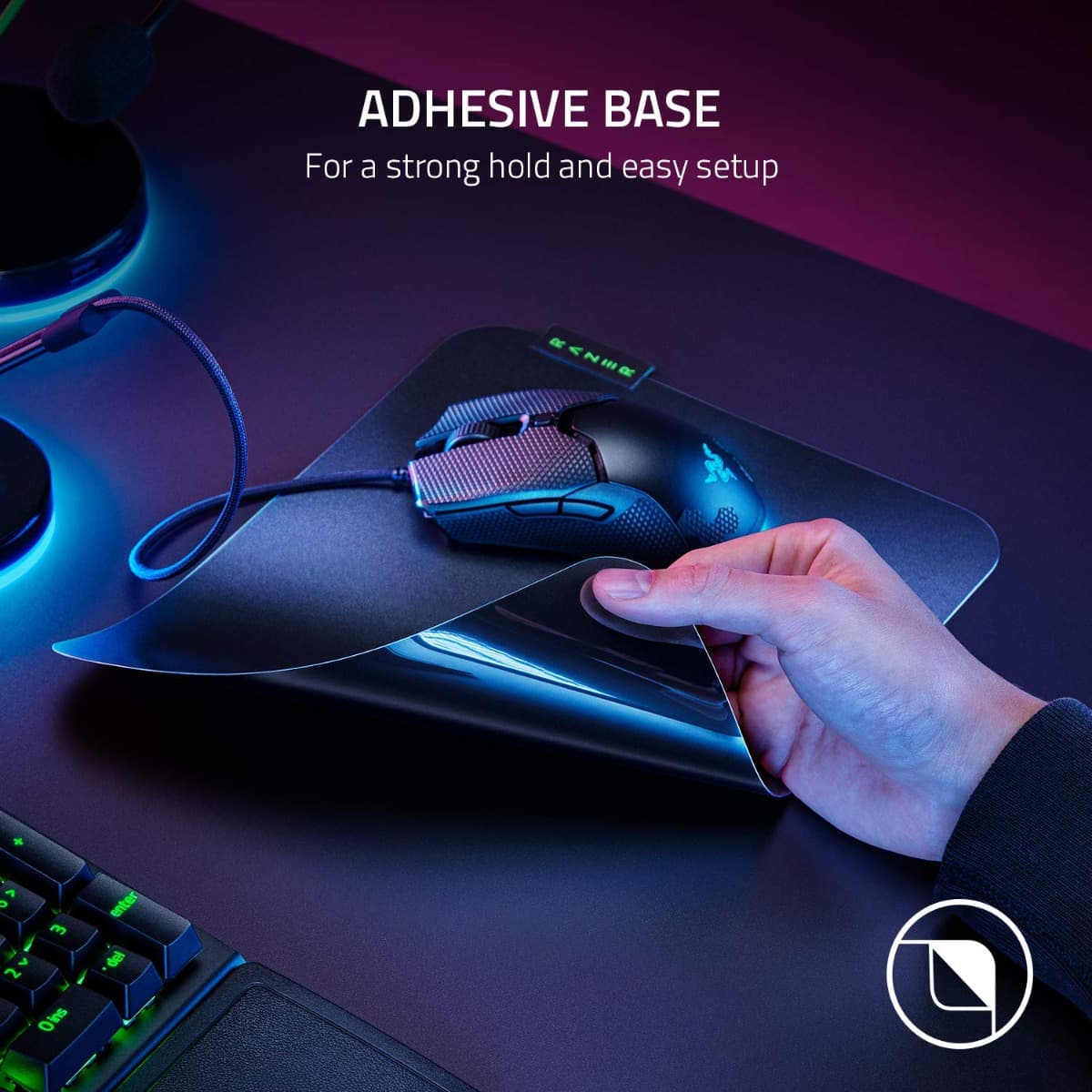 Razer Sphex V3 Large - Ultra-Thin Gaming Mouse Pad (450 mm Wide x 400 mm High, Smooth Design, Sturdy Polycarbonate, Non-Slip Rubber Base) Large, Black | RZ02-03820200-R3M1