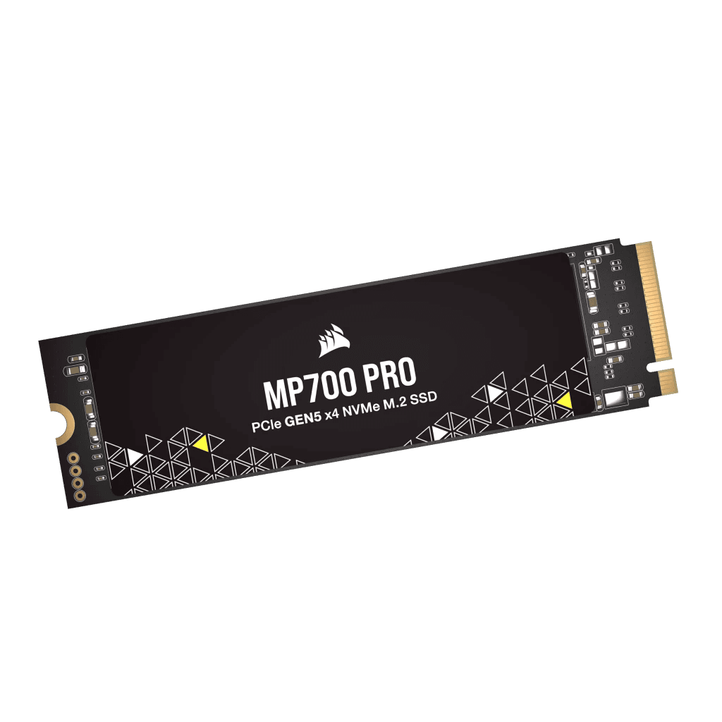 Corsair Corsair 4TB MP700 PRO NVMe PCIe 5.0 M.2 Internal SSD, 12400 MB/s Sequential Read Speeds & 11800 Sequential Write Speeds, 3D TLC NAND Technology, 1.6 Million Hours MTBF, Black | CSSD-F4000GBMP700PNH - product view 3 of 14