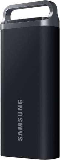 SAMSUNG Samsung T5 EVO 8TB USB 3.2 Gen 1 Portable External SSD, Up to 460 MB/s Data Transfer Rate, Rubber Skin Design, AES 256-Bit Hardware Encryption, Integrated Hook - Black | MU-PH8T0S/WW - product view 3 of 9