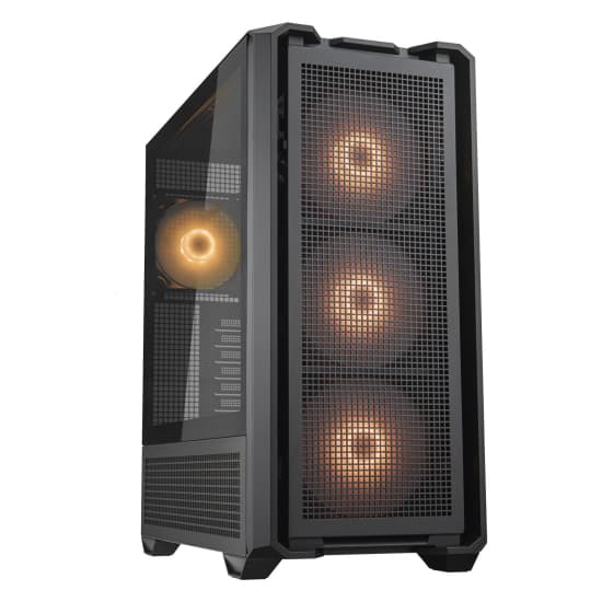 Cougar Cougar MX600 RGB ATX Full Tower PC Case, Up to 360MM Radiator, 4xARGB Pre-Installed Fans, USB-C Gen2x1, USB 3.0x2, Audio, RGB Button, Black | 3857C90.0001 - product view 3 of 9