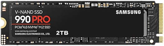 SAMSUNG Samsung 990 Pro 2 TB NVMe M.2 Internal SSD, PCIe Gen 4.0 x4, NVMe 2.0, 1.5 Million Hrs Reliability (MTBF), S.M.A.R.T Support Supported, 7450 MB/s Sequential Read Speed, 6900 MB/s Sequential Write Speed, 3.3 Voltage, V-NAND 3-bit MLC,  | MZ-V9P2T0BW - product view 3 of 5