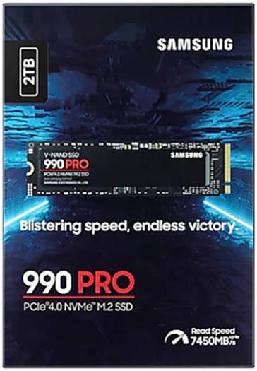 Samsung 990 Pro 2 TB NVMe M.2 Internal SSD, PCIe Gen 4.0 x4, NVMe 2.0, 1.5 Million Hrs Reliability (MTBF), S.M.A.R.T Support Supported, 7450 MB/s Sequential Read Speed, 6900 MB/s Sequential Write Speed, 3.3 Voltage, V-NAND 3-bit MLC,  | MZ-V9P2T0BW – Buy Online