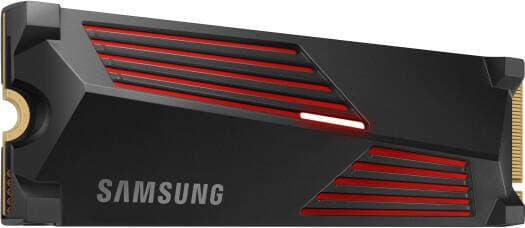 SAMSUNG Samsung 990 Pro with Heatsink 4TB NVMe 2.0 M.2 2280 Internal SSD, 7450 MB/s Sequential Read Speed, 6900 MB/s Sequential Write Speed, 3.3 Voltage, V-NAND 3-bit MLC, Black | MZ-V9P4T0CW - product view 2 of 6