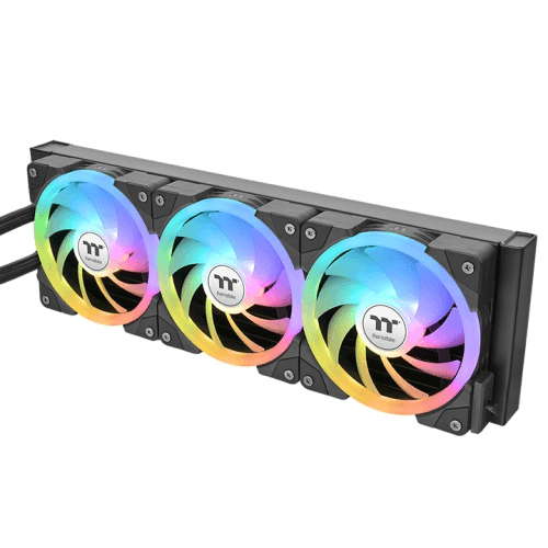Thermaltake Thermaltake MINECUBE 360 Ultra ARGB Sync Snow AIO Liquid Cooler, Patented Quad-LCD Cube Display, SWAFAN EX MagForce 2.0, 360mm Liquid Cooler, Black | CL-W481-PL12SW-A - product view 2 of 6