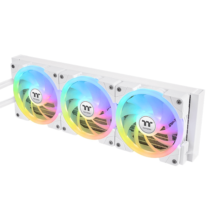 Thermaltake Thermaltake MINECUBE 360 Ultra ARGB Sync AIO Liquid Cooler, Patented Quad-LCD Cube Display, SWAFAN EX MagForce 2.0, 360mm Liquid Cooler, White | CL-W482-PL12SW-A - product view 2 of 5