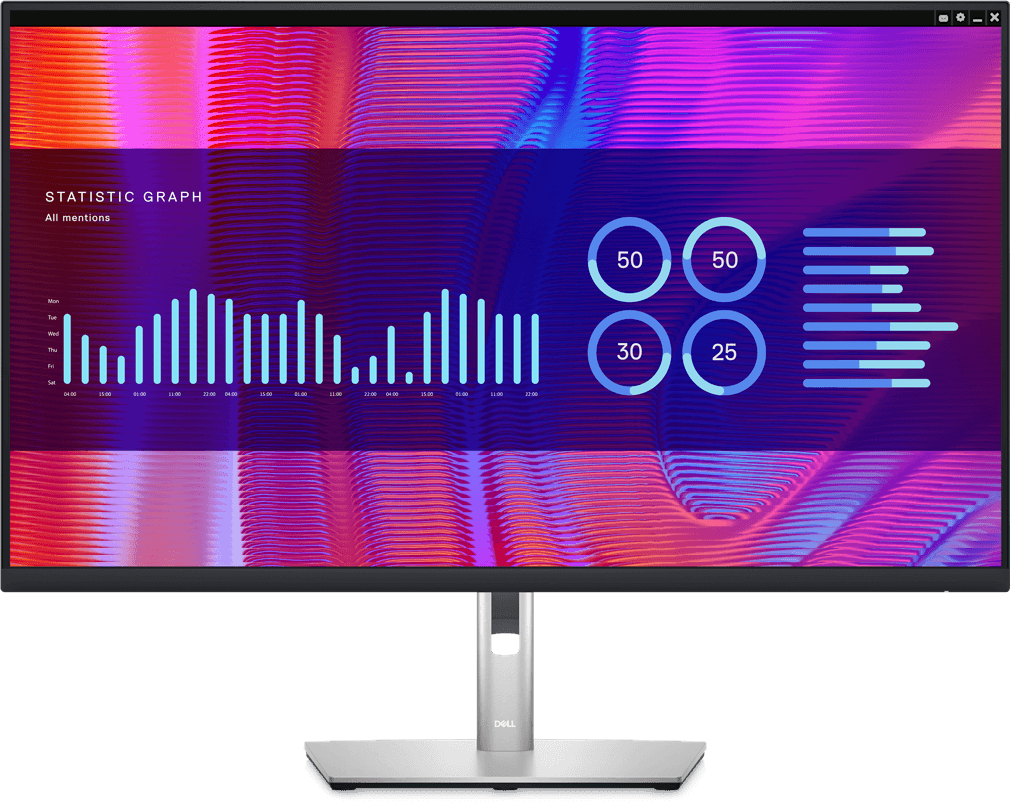 Dell P3223DE 32 USB-C Hub Monitor, 31.5" QHD (2560 x 1440) IPS, 60Hz, 5ms (Fast GtG), USB 3.2 Gen 1/USB-C hub, 1.07B Color Support, 99% sRGB, Silver / Black
