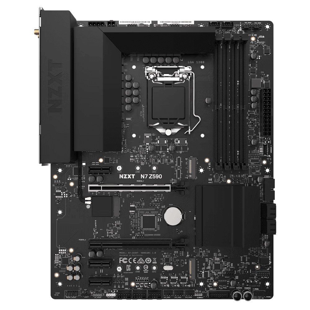 NZXT, N7 Z590 Intel Z590 gaming ATX motherboard, with Wi-Fi and CAM features,  DDR4, Digital RGB, Digital fan control, Wifi 6E, Bluetooth V5.2, Multi-GPU support, Integrated rear I/O shield | N7-Z590XT-W1 – Buy Online