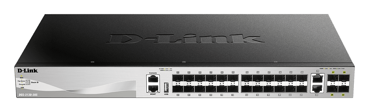 D-link D Link DGS-3130-30S 30-Port Lite Layer 3 Stackable Managed Switch - product view 2 of 3