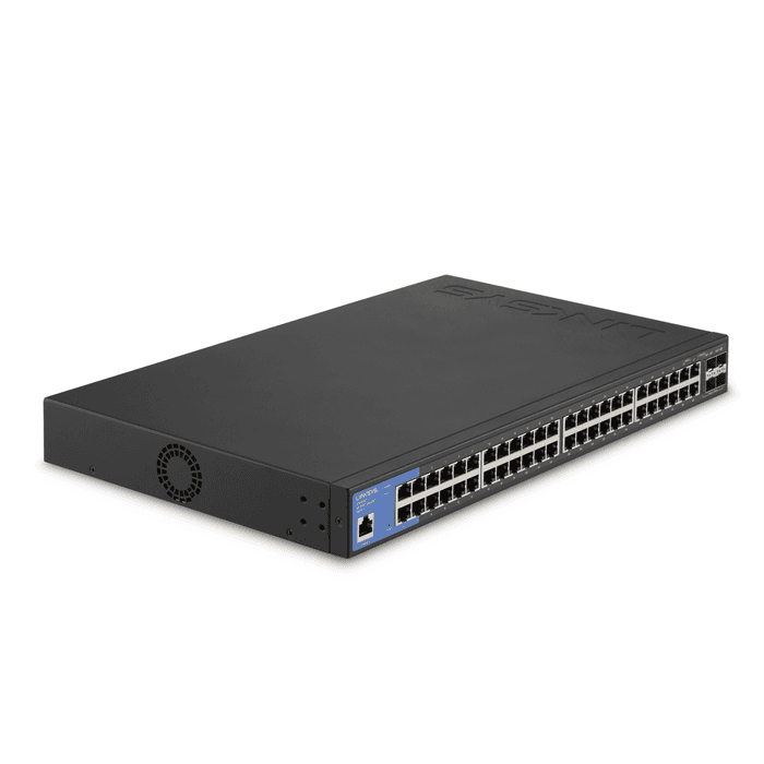 Linksys Linksys LGS352C-EU Business Switch: 48 Port 48-Port Managed Gigabit Ethernet Switch with 4 10G SFP+ Uplinks, Advanced Network Security and QoS, TAA Compliant - product view 3 of 7