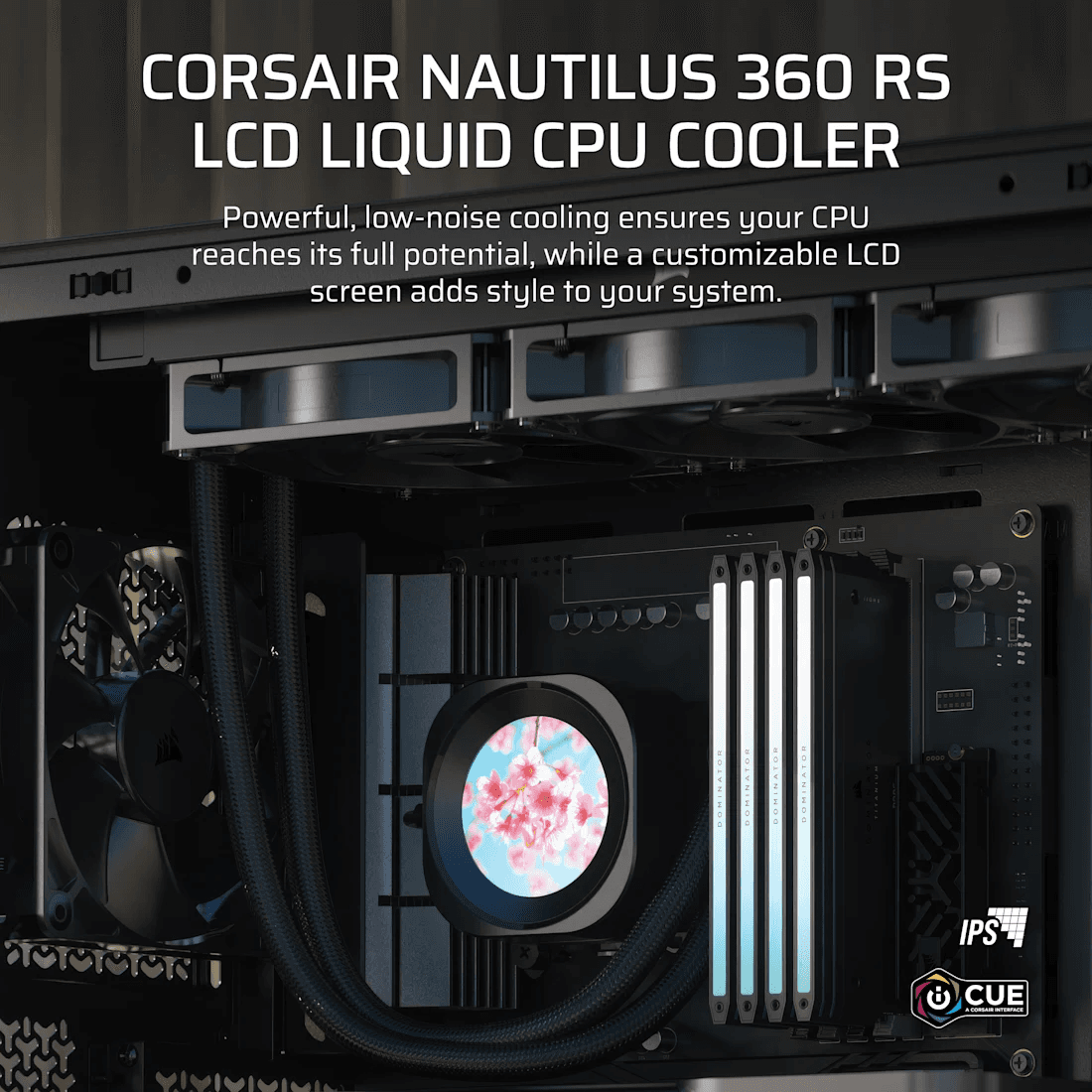 Corsair CORSAIR NAUTILUS 360 RS LCD Liquid Non RGB CPU Cooler, 2.1" IPS Display, 3x Non-RGB RS120 Fans, Intel LGA 1851/1700 & AMD AM5 | CW-9061033-WW - product view 2 of 7