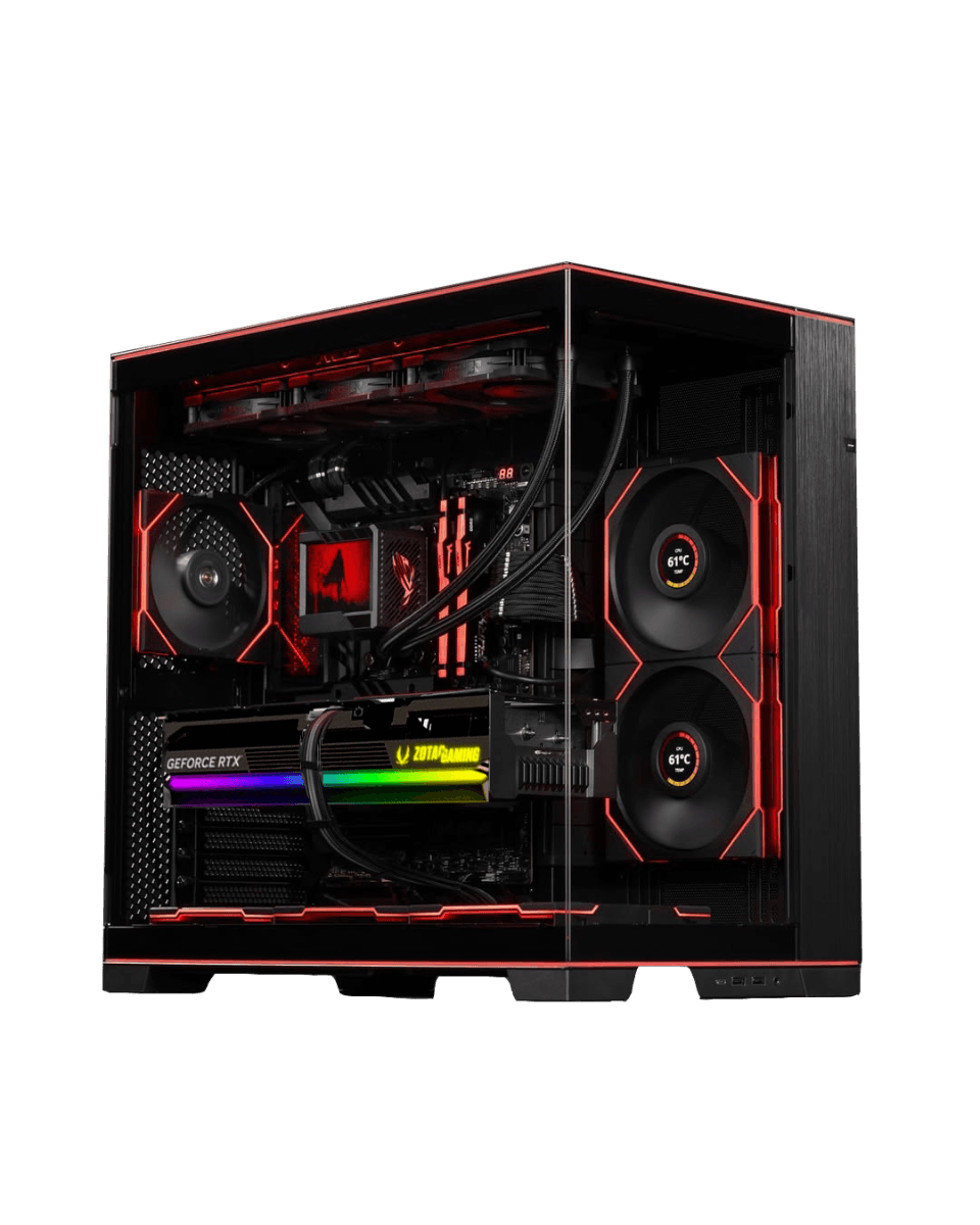 Nanotech High-End Ultra 9 Gaming PC, Intel Core Ultra 9,  RTX 5080 AMP Extreme 16GB, 96GB (4x 24GB) RGB DDR5, 4TB Gen4 NVMe, 1200W, 80 Plus Platinum, AIO LCD Cooler - product view 1 of 1