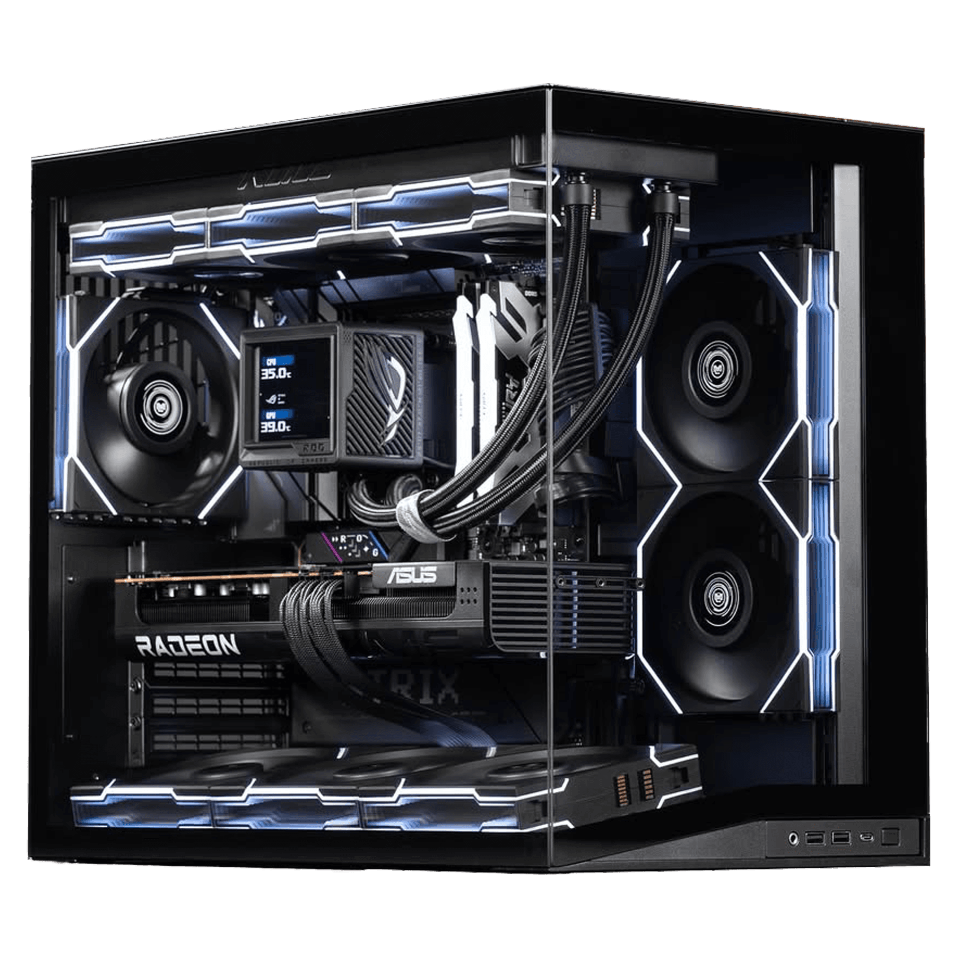 Mini Gaming PC, AMD Ryzen 7 7800X3D – 8 Cores, 16 Threads, 5.0GHz, RTX 5070 OC Edition 12GB GDDR7, 64GB (2x32GB) DDR5 6400MHz,  990 PRO 2TB NVMe, 850W ATX 3.1, RYUJIN III 360 ARGB EXTREME AIO,  O11 DYNAMIC MINI V2 FLOW,  Wireless LCD 120 Reverse Blade Fans – Buy Online