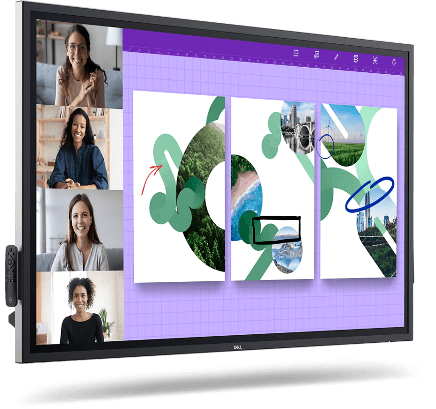 Dell Dell 65 4K Interactive Touch Monitor, 3840 x 2160 UHD, IPS Panel, Touch Screen (multi touch), Palm-rejection, USB-C connectivity, Built-in Dual 20W speakers | P6524QT - product view 2 of 6