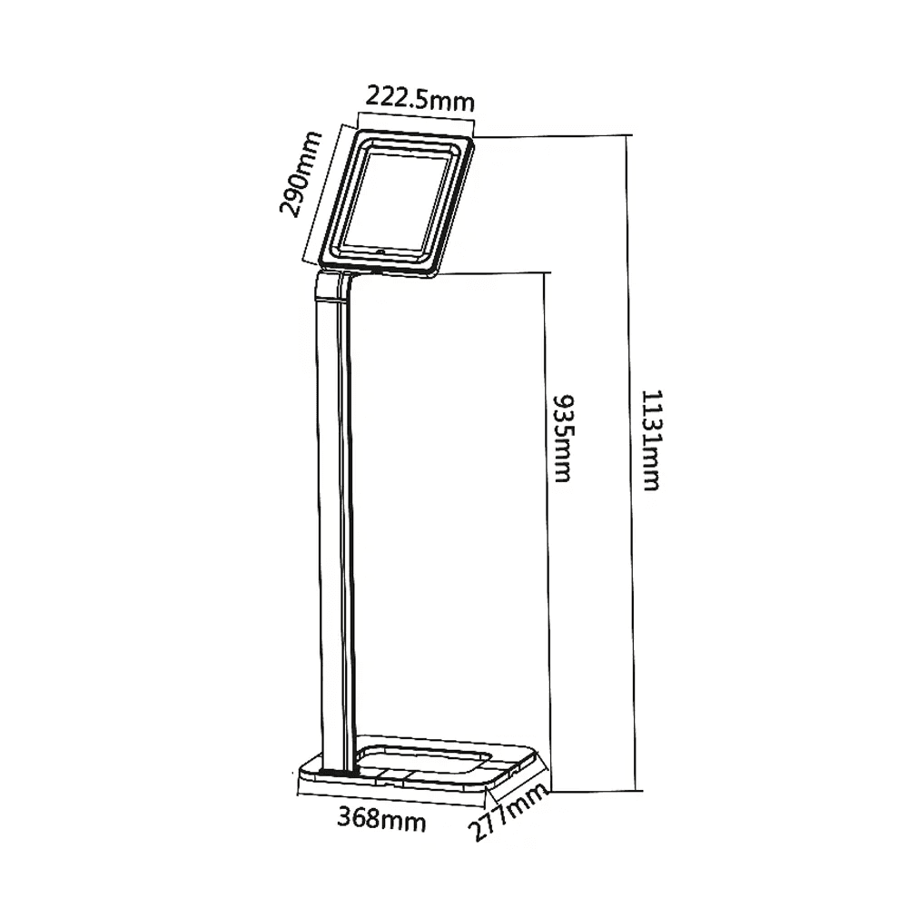 Skill Tech SKILLTECH SH PAD02 Universal Anti-theft tablet Floor Stand With Lock, Supports iPad, iPad Air, Samsung Galaxy Tab and most 9.7???-10.1??? Tablets | SH PAD02 - product view 3 of 5