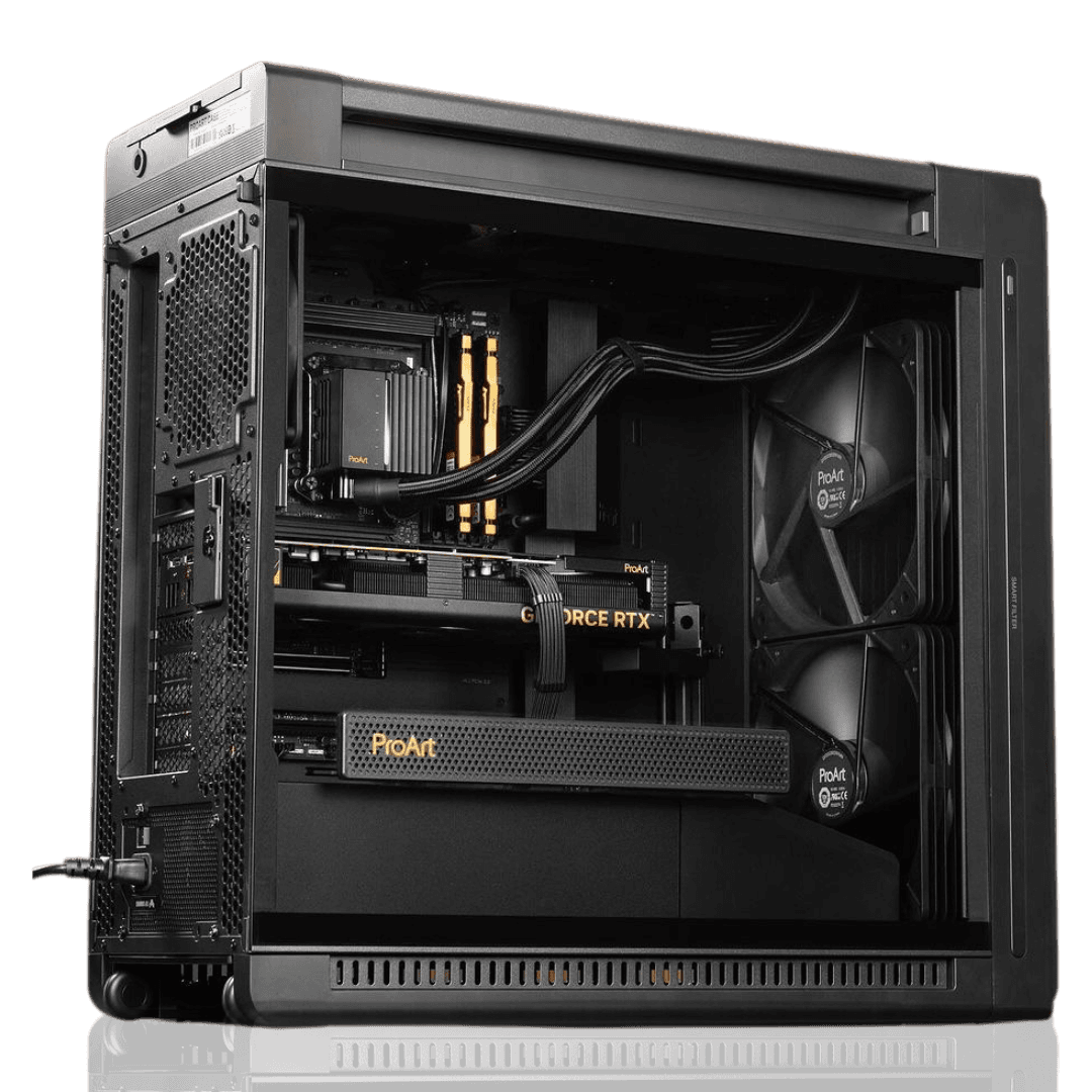 Asus ASUS Pro Art Powered Rendering PC, AMD Ryzen 9 9950X, 4080 SUPER 16GB, 64GB (2x32GB), 2 TB, 420mm Cooler, 1200W - product view 2 of 6