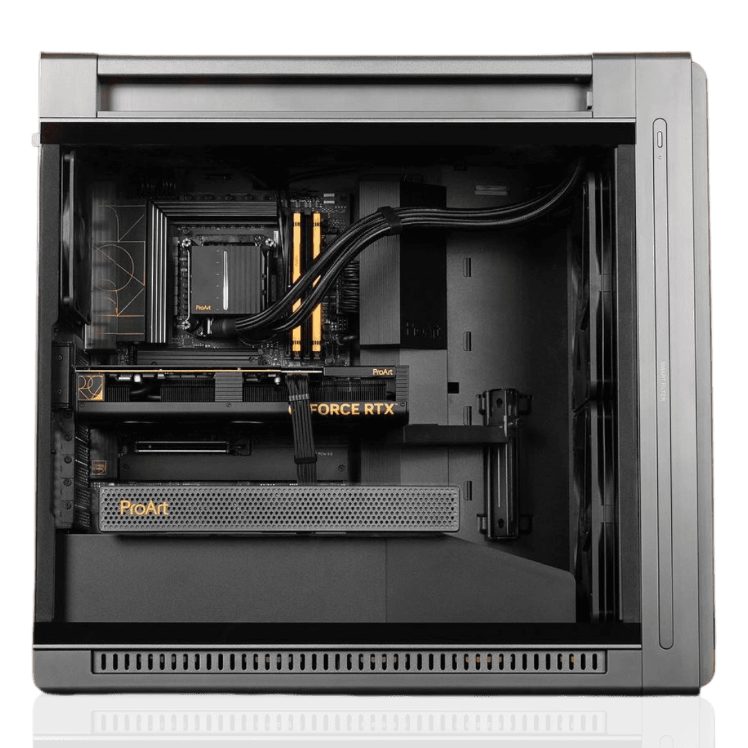 Asus ASUS Pro Art Powered Rendering PC, AMD Ryzen 9 9950X, 4080 SUPER 16GB, 64GB (2x32GB), 2 TB, 420mm Cooler, 1200W - product view 3 of 6