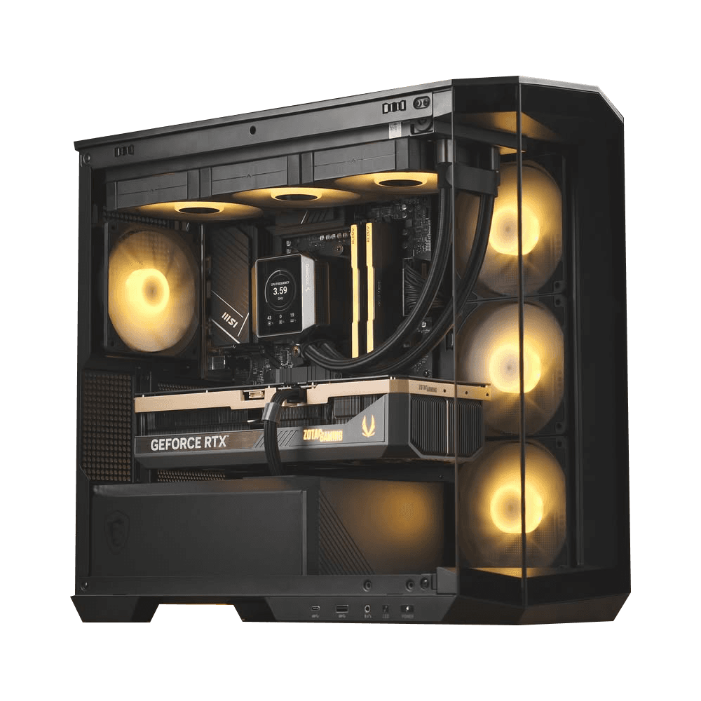 Nanotech High-Performance Gaming PC: AMD Ryzen 7 9800X3D + ZOTAC RTX 5080 SOLID CORE 16GB GDDR7, 32GB DDR5 6000MHz RGB, 2TB NVMe SSD, 360mm LCD AIO, 1000W Gold PSU, WiFi 6E - product view 1 of 6