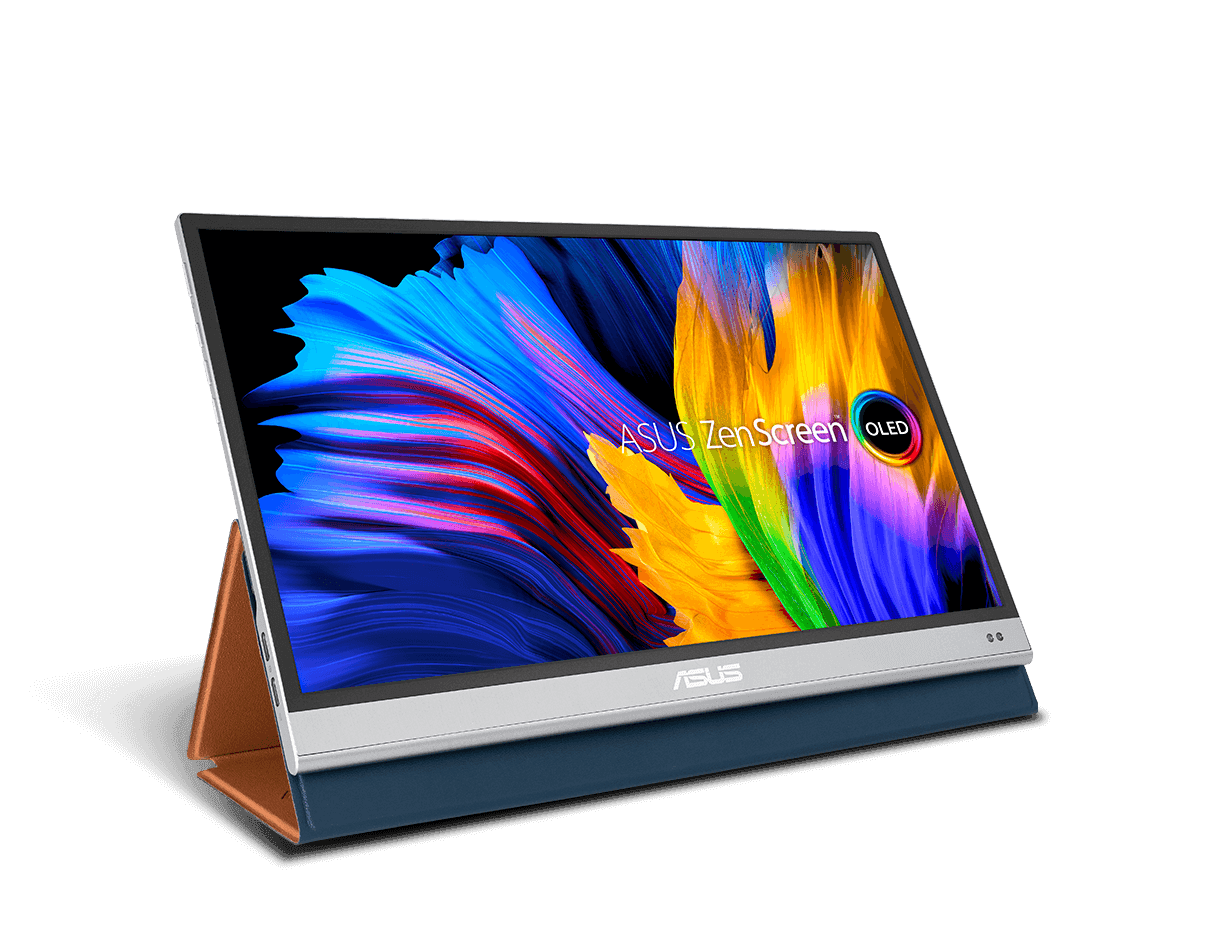 Asus ASUS ZenScreen OLED MQ16AH 15.6" FHD Portable Monitor, 1ms Response Time, OLED, 100% DCI-P3, HDR-10, Proximity Sensor, Smart Case, USB-C, Mini HDMI, Silver | 90LM07SV-B01170 - product view 2 of 3