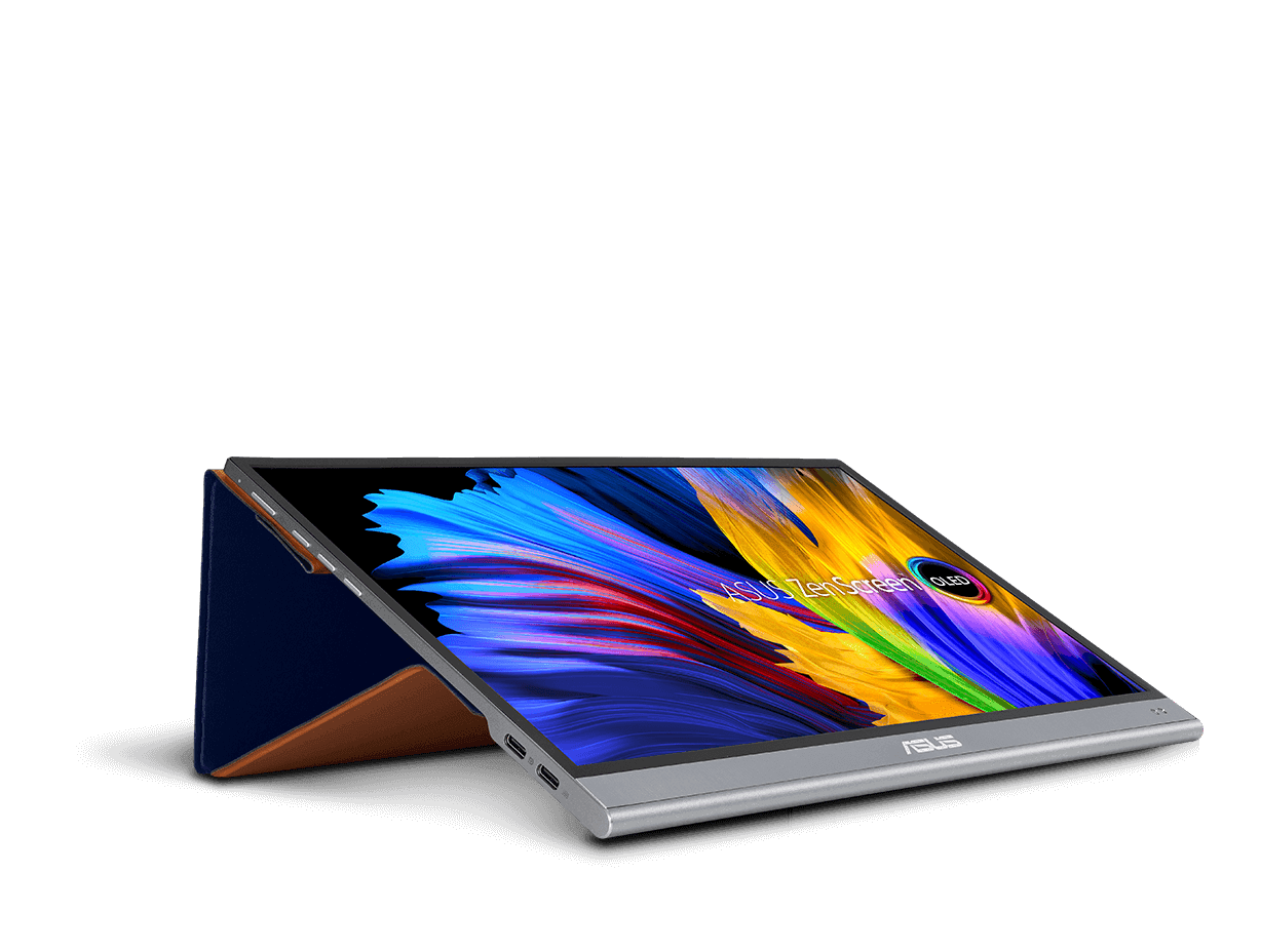Asus ASUS ZenScreen OLED MQ16AH 15.6" FHD Portable Monitor, 1ms Response Time, OLED, 100% DCI-P3, HDR-10, Proximity Sensor, Smart Case, USB-C, Mini HDMI, Silver | 90LM07SV-B01170 - product view 3 of 3
