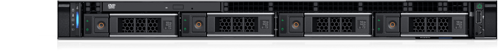 Dell Dell PowerEdge R250 Rack Server, Intel Xeon E-2314 2.8GHz, 16GB UDIMM, 2TB HDD SATA 6Gbps, iDRAC9 Basic 15G,Single Cabled Power Supply 450W Platinum, TPM2.0 | PER250CM1-AF - product view 3 of 6