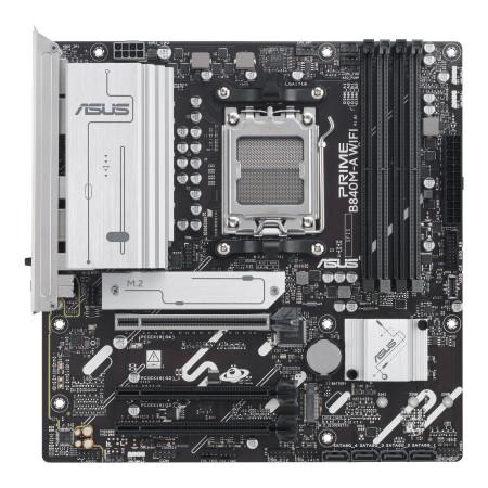 Asus ASUS Prime B840M-A WiFi-CSM AMD AM5 B840 mATX Motherboard, Advanced AI Ready, DDR5, PCIe 4.0 Ready, 3xM.2 Slots, Wi-Fi 6E, 2.5Gb LAN, DisplayPort, HDMI, USB 5Gbps Type-C, BIOS Flashback, Aura Sync | 90MB1J20-M0EAY0 - product view 2 of 7