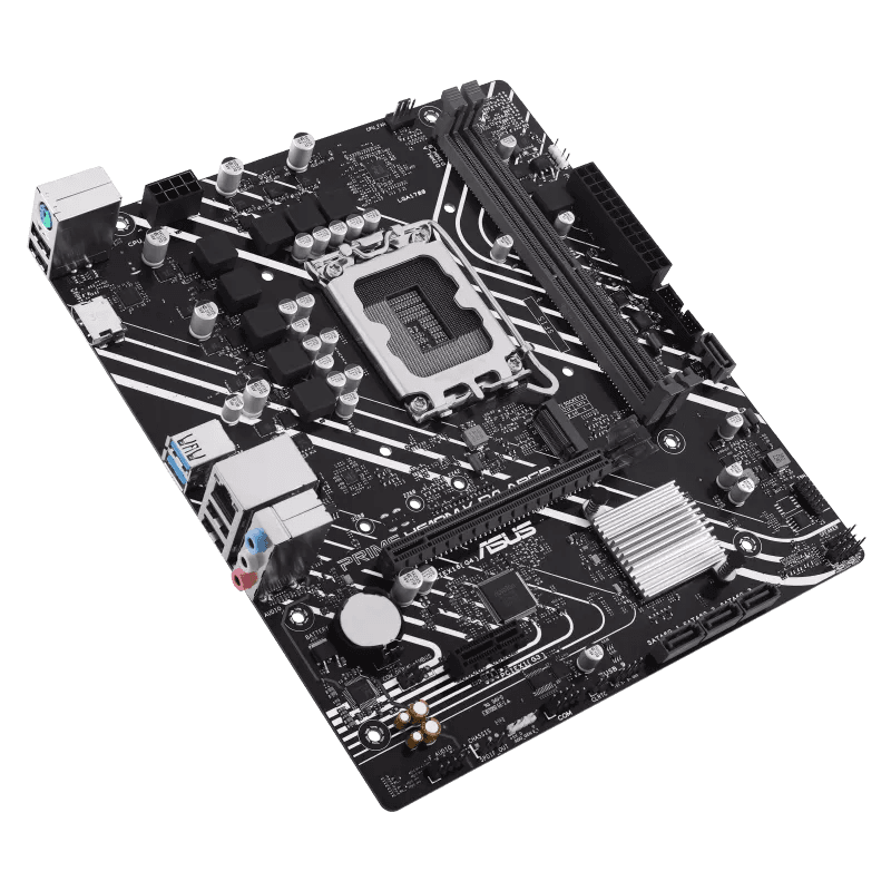 Asus ASUS PRIME H610M-K D4 ARGB Intel H610 (LGA 1700) micro-ATX DDR4 Motherboard, PCIe 4.0, M.2 slot, Realtek 1 Gb Ethernet, HDMI, USB 5Gbps, SATA 6 Gbps, Two-Way AI Noise Cancelation, Aura Sync | 90MB1HN0-M0EAY0 - product view 3 of 6