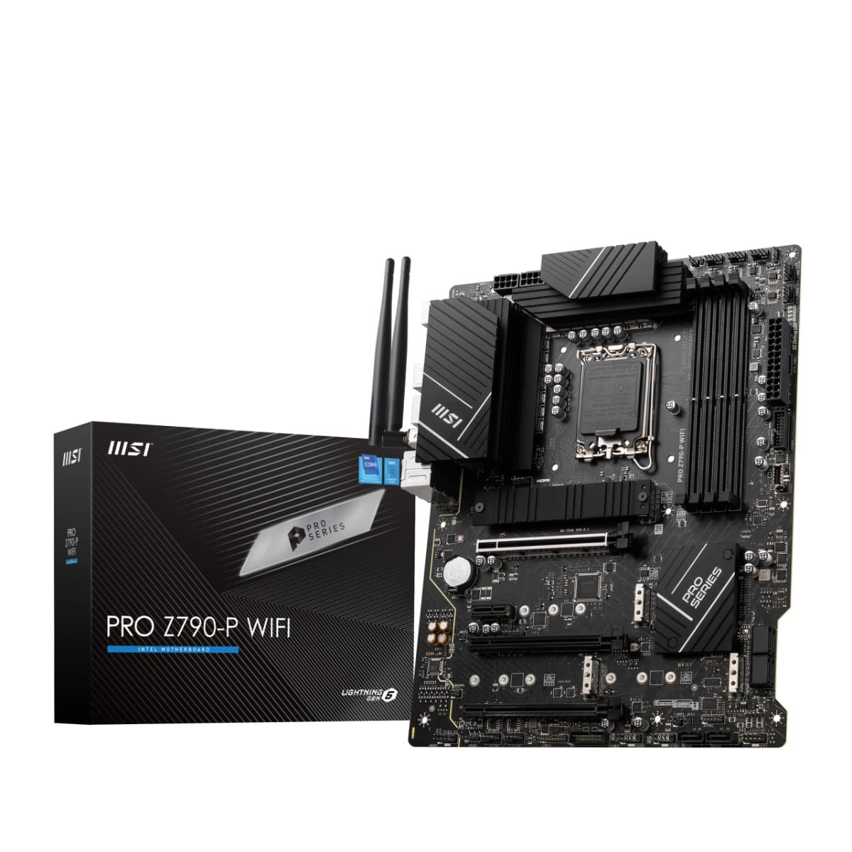 MSI Pro Z790-P Wifi DDR5 ATX Motherboard, Intel Core 14th/ 13th/ 12th, Dual Channel DDR4 5333+MHz (OC), PCIe 5.0 slot, Lightning Gen 4 x4 M.2, USB 3.2 Gen 2x2, 2.5G LAN with Wi-Fi 6E | 911-7E06-010