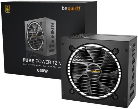 Be Quiet! Pure Power 12 M Fully Modular Power Supply, 650W Power, 80 Plus Gold Efficiency, 120mm Be Quiet! Fan, 2x Strong 12V-Rails, Active PFC, LLC + SR + DC/DC Technology, Black | BN342 – Buy Online