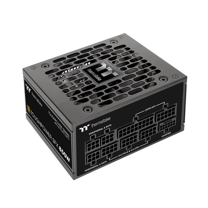 Thermaltake Thermaltake Toughpower SFX 850W Gold Power Supply, 850W Power Capacity, Active PFC, 80 PLUS Gold Efficiency, PCIe Gen 5.0, Black | PS-STP-0850FNFAGK-1 - product view 1 of 6
