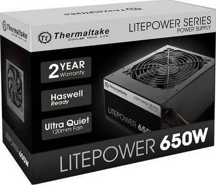 Thermaltake Litepower 650W Power Supply, Non Modular, ATX 2.3 & EPS, Active-PFC, PSU, 12cm, EU/Non, 80PLUS Black | PS-LTP-0650NPCNUK-2 – Buy Online