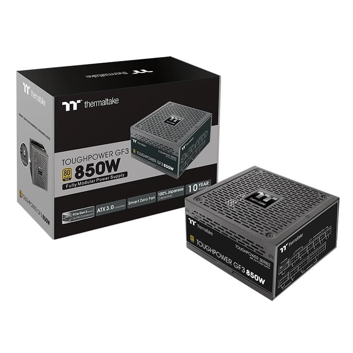 Thermaltake Thermaltake Toughpower GF3 Gold Full Modular Power Supply, TT Premium Edition, 850W Max Capacity, 80 PLUS Gold, 135mm Ultra Quiet Smart Zero Fan, PCIe Gen 5.0 & ATX 3 .0, Black | PS-TPD-0850FNFAGK-4 - product view 2 of 6