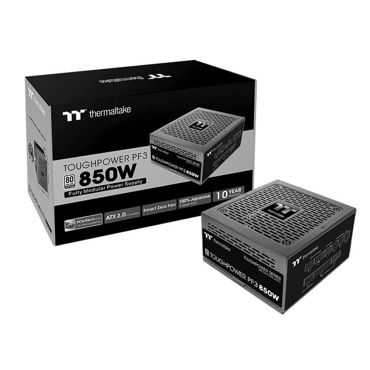 Thermaltake Thermaltake Toughpower PF3 Platinum Full Modular Power Supply, 850W Output Capacity, Compact Design, PCIe Gen 5.0 Ready, Active PFC, Black | PS-TPD-0850FNFAPK-3 - product view 3 of 6