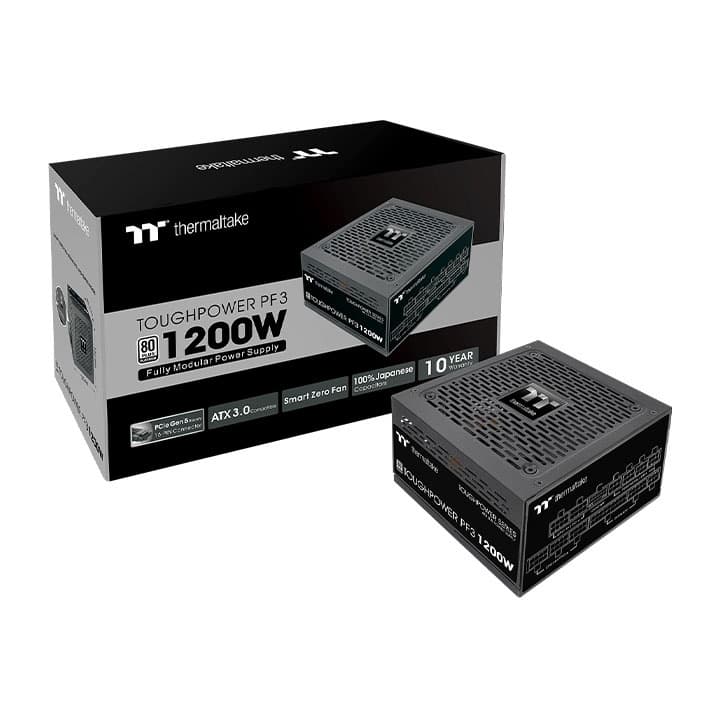 Thermaltake Thermaltake Toughpower PF3 Platinum Full Modular Power Supply, 1200W Output Capacity, Compact Design, PCIe Gen 5.0 Ready, Active PFC, Black | PS-TPD-1200FNFAPK-3 - product view 3 of 5