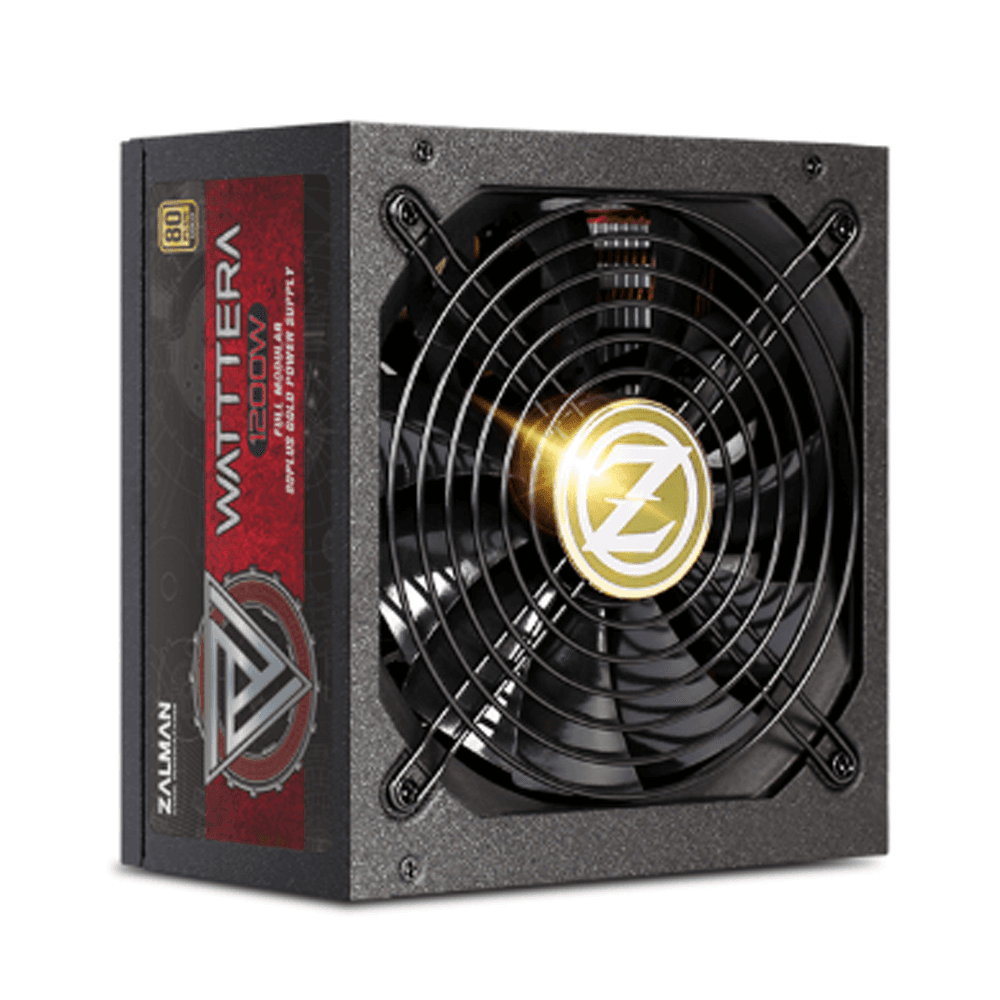 Zalman WATTTERA 1200W 80PLUS GOLD Power Supply, 99.9% Active PFC, +12V Output, Two Ball Bearing | ZM1200-EBTII