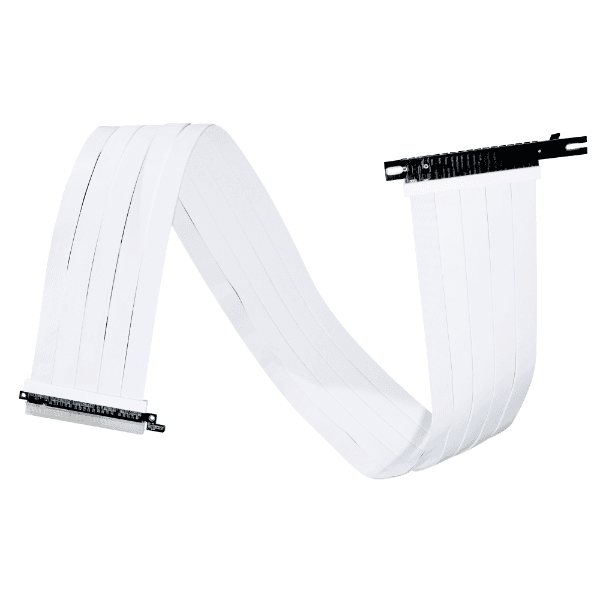 LIAN LI Lian Li Premium PCI-E 16X 4.0 Black Extender Riser Cable, Support Transfer Rates of 16GT/s Bit Rate, Double The Bandwidth of PCIe 3.0, 900mm Cable Length, White | G89.PW-PCIV-4-90W - product view 1 of 4
