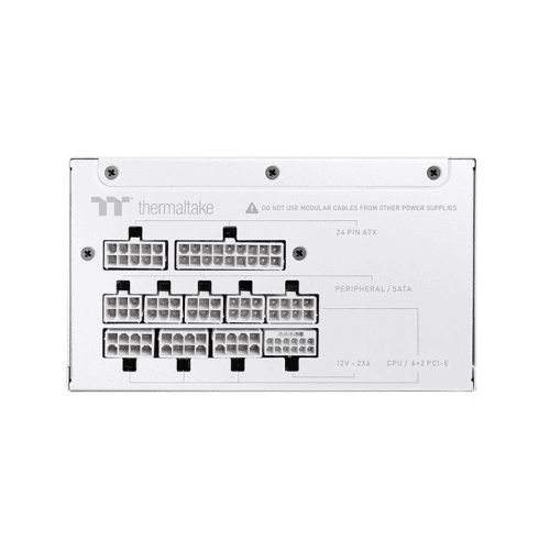 Thermaltake Thermaltake TOUGHPOWER GT Snow 850W Fully Modular Power Supply (PSU), 80 PLUS Gold, ATX 3.1 & PCIe 5.0 Ready, 12V-2x6 Connector | PS-TPT-0850FNFAGK-W - product view 3 of 5