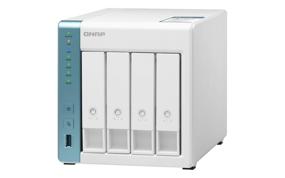 QNAP QNAP  TS-431P3-2GB Quad-core 1.7GHz NAS with 2.5GbE and Feature-rich Applications for Home & Office, 4x 3.5-inch SATA 6Gb/s, 3Gb/s, 2GB SODIMM DDR3, 32-bit ARM | TS-431P3 - product view 2 of 5