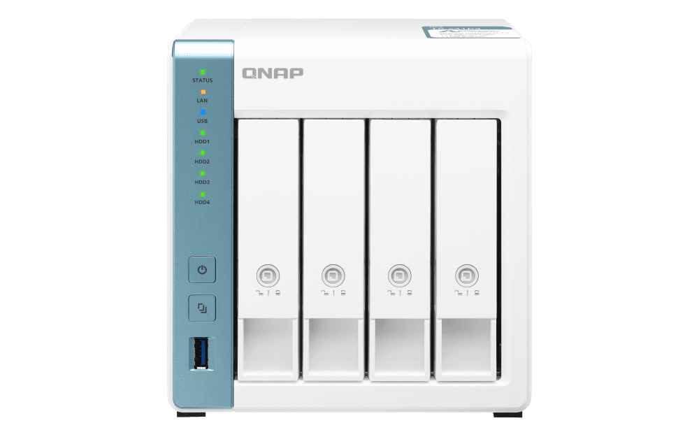 QNAP QNAP  TS-431P3-2GB Quad-core 1.7GHz NAS with 2.5GbE and Feature-rich Applications for Home & Office, 4x 3.5-inch SATA 6Gb/s, 3Gb/s, 2GB SODIMM DDR3, 32-bit ARM | TS-431P3 - product view 3 of 5