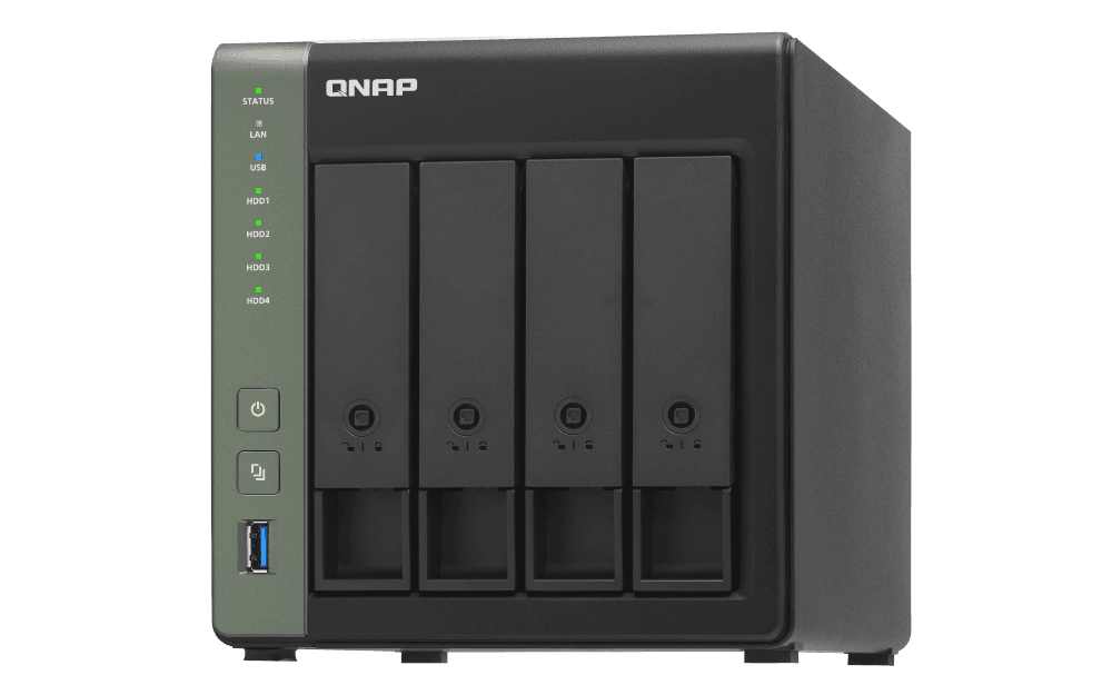 QNAP QNAP TS-431X3-4G-US 4 Bay NAS, AnnapurnaLabs AL-314 Quad-core 1.7GHz Processor, 4GB RAM, 10GbE SFP + Port, 2.5 GbE Port | TS-431X3-4G - product view 2 of 6