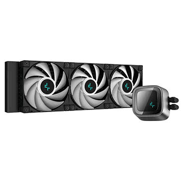 DEEPCOOL DeepCool LS720 ARGB 360mm AIO Liquid CPU Cooler, 3100 RPM Pump Speed, 19 dBa Noise, Fluid Dynamic Bearing, 4 Pin PWM Fan Connector, 85.85 CFM Air Flow, 12 VDC Rated Voltage, Black | R-LS720-BKAMNT-G-1 - product view 2 of 9