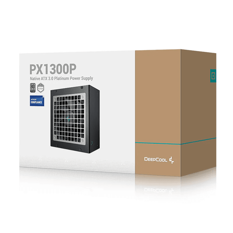 DEEPCOOL DeepCool PX1300P Fully Modular ATX Power Supply, 1300W Power, 80+ Platinum Efficiency,  120mm Fan, Full Japan Electrolytic Capacitors, Dedicated 12VHPWR, Fluid Dynamic Bearing, Black | R-PXD00P-FC0B-UK - product view 1 of 6