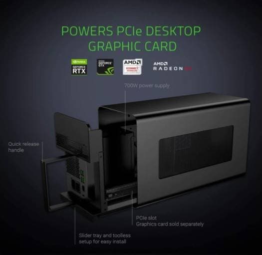 RAZER Razer Core X Chroma RGB eGPU Performance, Thunderbolt 3, PCIe 3.0 x16, eGPU External Graphics Enclosure, 3-Slot NVIDIA/AMD, 700W, PC/Mac, Graphics Enclosure | RC21-01430100-R3U1 / RC21-01430100-R3W1 - product view 1 of 4