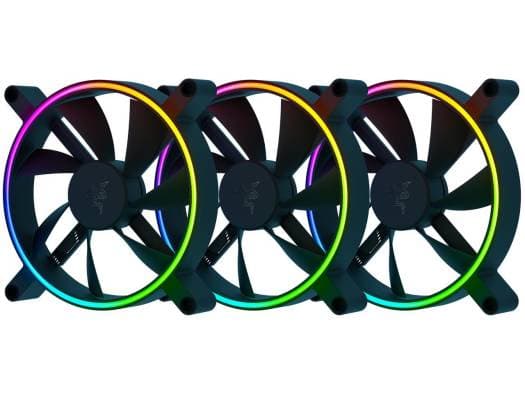 RAZER Razer Kunai Chroma 120mm ARGB PC Fan, PWM Fan Controller Support, Connect Up to 8 Fan, 15-35 dBA??? Noise, Cooling 500-2200 RPM???, 3 Fans, Black | RC21-01810100-R3M1 - product view 1 of 4