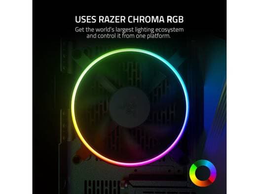 RAZER  Razer Kunai Chroma 140mm ARGB PC Fan, PWM Fan Controller Support, Connect Up to 8 Fan, 15-30 dBA??? Noise, Cooling 500-1600 Rpm, 3 Fans, Black | RC21-01810200-R3M1 - product view 1 of 6