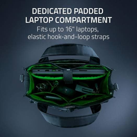 RAZER Razer Xanthus Tote Bag for Gamers, Dedicated Padded Laptop Compartment, Fits up to 16" Laptops, Water Repellent Nylon, Two-Way Carry with Detachable Shoulder Strap,Black | RC81-04300119-0000 - product view 1 of 8