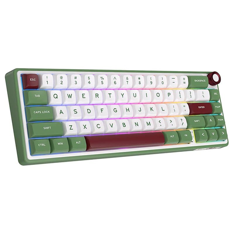 ROYAL KLUDGE ROYAL KLUDGE R65 RGB Backlit Mechanical Wired Gaming Keyboard, Blue Switch, Green | RKR65-GS-Q - product view 3 of 3
