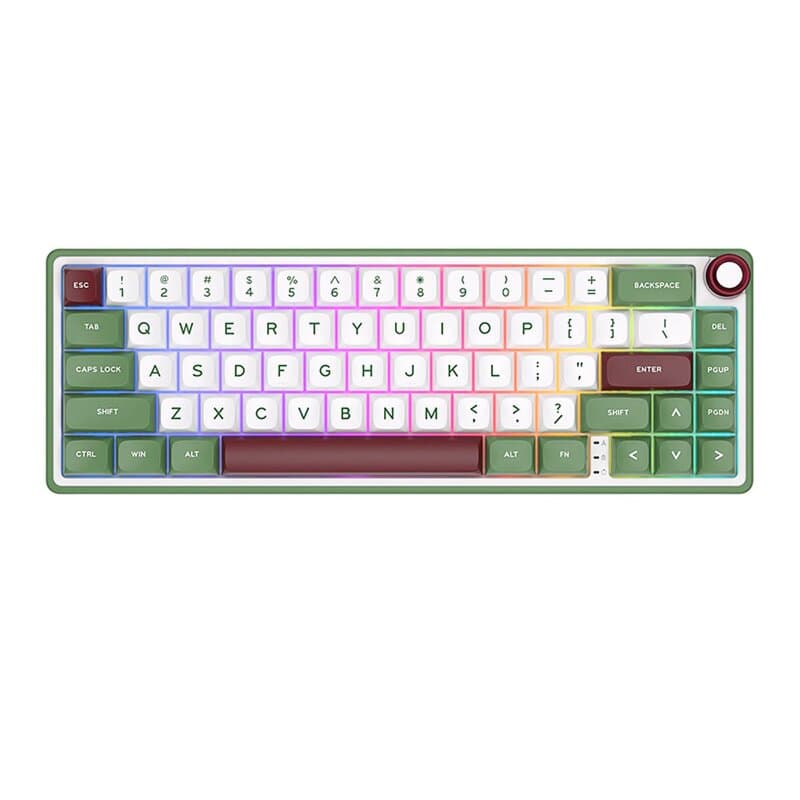 ROYAL KLUDGE ROYAL KLUDGE R65 RGB Backlit Mechanical Wired Gaming Keyboard, Blue Switch, Green | RKR65-GS-Q - product view 2 of 3