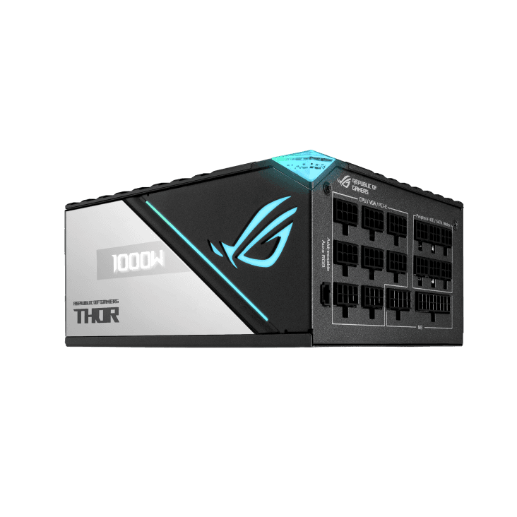 Asus Asus Rog Thor 1000P2 ATX Power Supply Unit, With Aura Sync & OLED Display, 1000W Power, 80 Plus Platinum II Certification, 135mm PWM Fan, 0dB Cooling, Modular | 90YE00L4-B0NA00 - product view 2 of 11